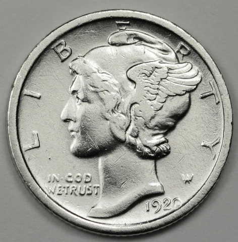 1920-p Mercury Head Dime.  High Grade.  88316    (Inventory A) Cover