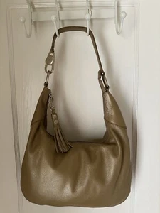 Hobo International Grain Leather Tassel Boho Handbag Shoulder Bag Purse - Picture 1 of 8