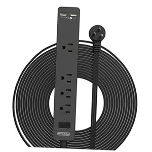 Flat Extension Cord 15 Ft, Ultra Thin Under Carpet, Rug, Door, Wall 15 ft - Picture 1 of 7