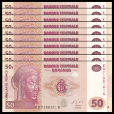 Lot 10 PCS, Congo Democratic Republic 50 Francs, 2007-2013, P-97, UNC 