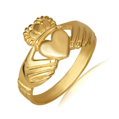 Gold Woman's Eternal Irish Claddagh Ring (Available in Yellow/Rose/White Gold) - Image 1 of 4