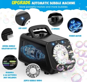 Automatic Bubble Machine Maker Battery Powered for Indoor & Outdoor Games Toys - Picture 1 of 7