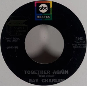 RAY CHARLES 45 RPM TOGETHER AGAIN / THAT LUCKY OLD SUN - EX - Picture 1 of 4