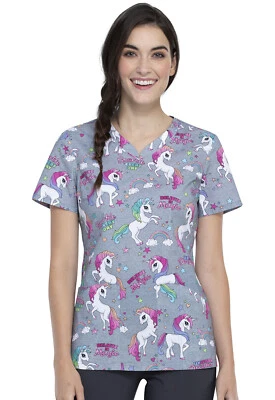 Sparkle Every Day Cherokee Scrubs Genuine V Neck Top CK646 SPEV - Image 1 of 4