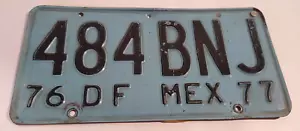 MEXICO License Plate 484BNJ DF Mex 1976-1977 - Picture 1 of 2