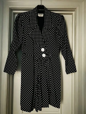 Casaco social vintage YSL Rive Gauche 36 preto/branco bolinhas excelente - Imagem 1 de 4