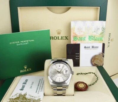 劳力士 - 男式 41 毫米不锈钢 DateJust II 银指数 116300 - SANT BLANC — 第 1/4 张图片