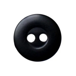BLACK 2 HOLE RIM BUTTONS  Matt or Satin Finish 13mm ( 20L) - Picture 1 of 3