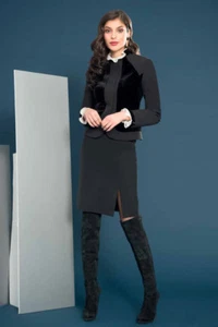 Edas gonna spacco elegante donna Telva sexi NERA vita alta taglie forti comode - Foto 1 di 2