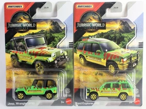 Matchbox Jurassic World Renacimiento 2025 Park Jeep Wrangler #18 y Ford Explorer #5 - Imagen 1 de 3