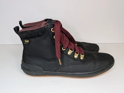 Keds Scout II Water Resistant Canvas Black Maroon Ankle Boots Women's Size 10 - Image 1 of 4