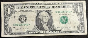 2009  Chicago $1 Bill Star Note ⭐️ Fancy Numbers Note - Picture 1 of 2