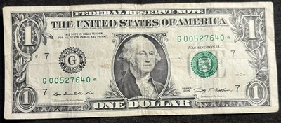 2009  Chicago $1 Bill Star Note ⭐️ Fancy Numbers Note - Image 1 of 2