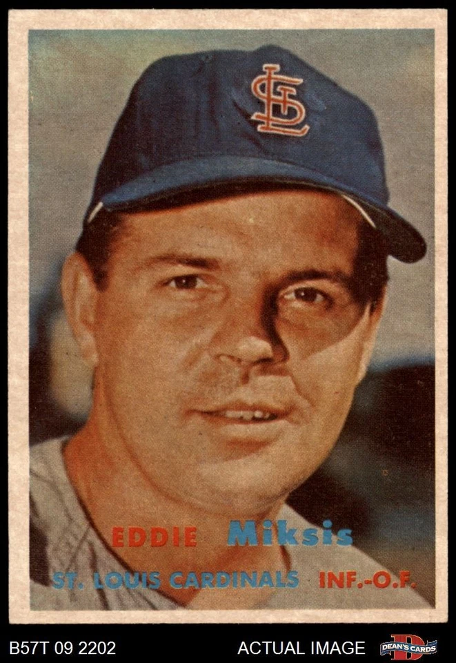 1957 Topps #350 Eddie Miksis Cardinals 7 - NM - Image 1 of 1