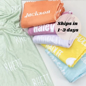Personalized Baby Name Swaddle Custom Newborn Blanket with Name - Picture 1 of 9