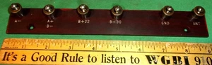 Vintage 9" Radio Terminal Strip Binding Posts A- A+B- B+22 B+90 GND ANT (1920s) - Picture 1 of 5
