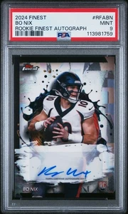 2024 Finest Bo Nix Rookie Auto RC Rookie #RFA-BN Broncos PSA 9 Mint - Bild 1 von 2