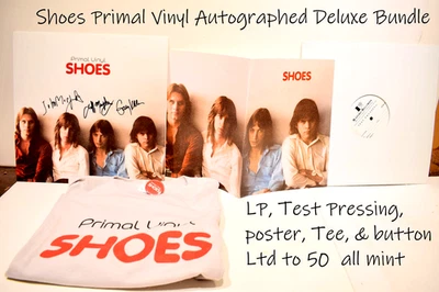 SHOES Primal Vinyl  Ltd/ Ed Autographed Bundle LP Test Pressing Tee Poster Pin - Image 1 of 4