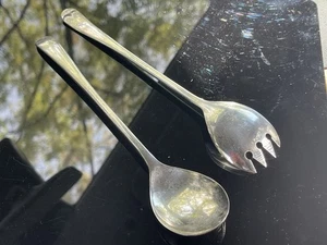 salad serving fork And spoon set FB Rogers Italy 9” - Picture 1 of 9