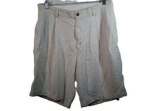 Tommy Bahama Relax Chino Shorts Men 36 Off White Silk Pleated - Picture 1 of 15