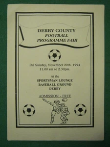 Derby County Football Programme Fair 20 November 1994 - Picture 1 of 1