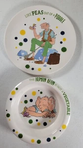 Roald Dahl Collection Plate and Bowl Set Plastic 2016 Like Peas Out of a Poodle - Picture 1 of 10