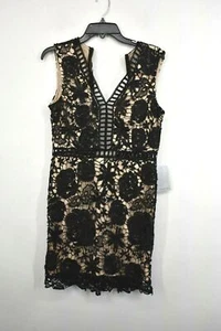 Love X Design Mini Abito Donna Nero Tuffo Scollo a V Senza Maniche Pizzo Reticolo M - Foto 1 di 7