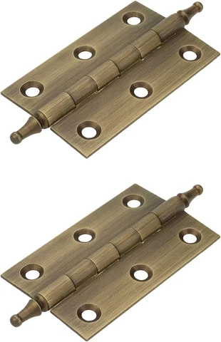 Brass Hinges  Butt Hinges 2Pcs 2.5 Inch Retro Style Bronze Loose Pin Hinges with Cover