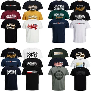 Jack Jones Hombre Camiseta Paquete de 6 Cuello en O Cuello Redondo Talla Grande S - 8XL - Imagen 1 de 8