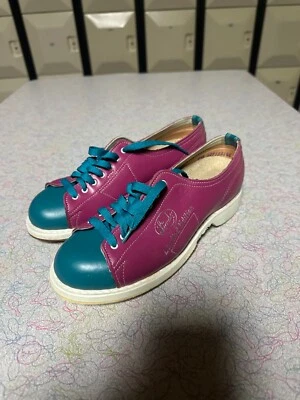 Tênis de boliche Linds edição limitada feminino fúcsia/azul-petróleo destro tamanho 5.5 - Imagem 1 de 4