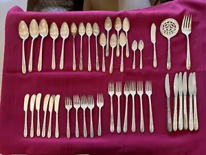 Nobility Plate Silverware 43 Piece Flatware Royal Rose - Picture 1 of 3