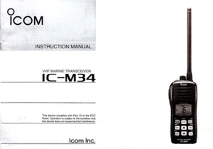 ICOM IC-M34 HT TRANSCEIVER ORIGINAL INSTRUCTION MANUAL - Picture 1 of 1