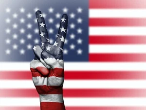 Peace Sign # 2 - Camiseta Iron On Transfer - EE. UU. - Bandera - Imagen 1 de 1