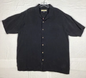 Tommy Bahama Homme Grande Chemise Noire Boutonnée Manches Courtes, Billfish Cowboy - Photo 1/11