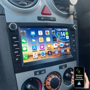 Autoradio Für Opel Corsa C/D Zafira B Astra H 32G Carplay Android 14 FM GPS NAVI - Bild 1 von 15
