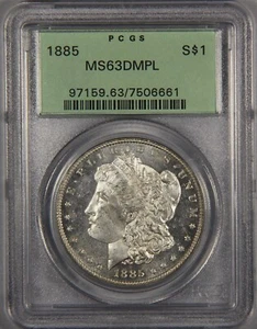 1885 Morgan Silber Dollar PCGS MS63 DMPL 1 $ - Bild 1 von 3