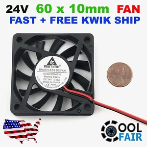 60mm 10mm 24V Cooling Case Fan 6010 PC Computer CPU 6cm 60x60x10mm 2-Pin - Picture 1 of 4
