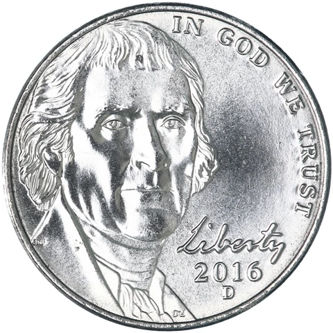 2016 D Jefferson Nickel Choice BU US Coin Cover