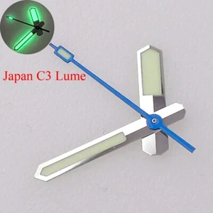Japan C3 Silver Blue Watch Hand fit NH35 NH36 Automatic Movement Dive Watch Part - Picture 1 of 6