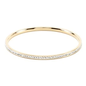 Classic Goldtone Crystal Bangle Bracelet - Picture 1 of 3