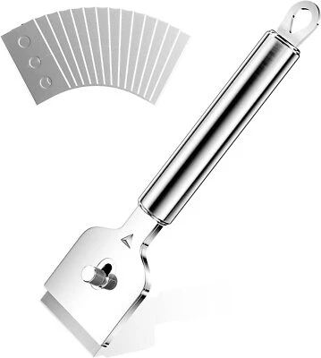 Edelstahl Glasschaber inkl 14 Ersatzklingen Herd Glasschaber für Cerankochfeld