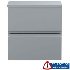 Hudson Reed Urban Grey 500mm Wall Hung 2-Drawer Vanity Unit & Worktop - URB202W