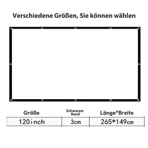 120" Beamer Leinwand Tuch Projektor Stoff Front und Rückprojektion weiss HD - Bild 1 von 10