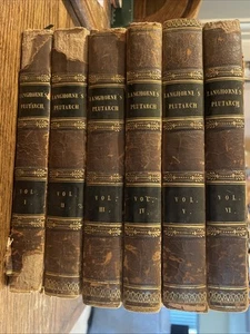 1819 - Plutarch's Lives - 6 x Leather Volumes - Notes by J & W Langhorne - Picture 1 of 20