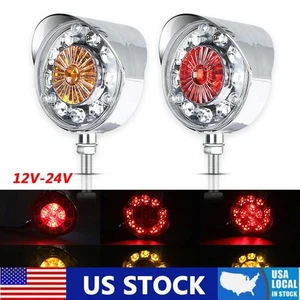2X Luces LED ámbar/rojo de doble cara marcador de guardabarros señal de giro para semirremolques RV - Imagen 1 de 13