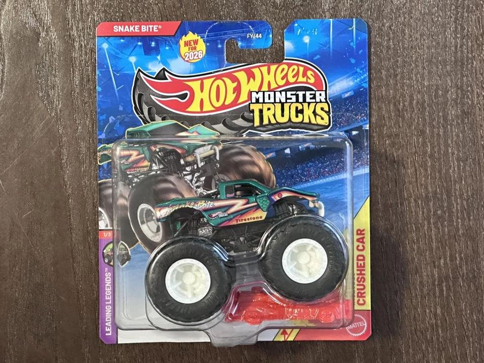 2026 HOT WHEELS MONSTER TRUCKS SNAKE BITE GREEN BIGFOOT BRAND NEW FIRST EDITION  - Image 1 of 1
