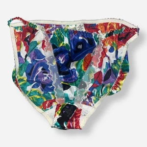 Braguita de bikini vintage Victoria Secret corona dorada satinada floral cuerda encaje grande - Imagen 1 de 10