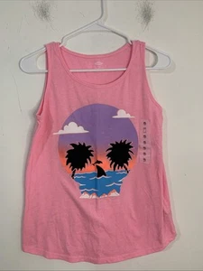 NEW! Beach Summer Tropical Girls Graphic Tank Top Shirt 14 X-Large Pink - Picture 1 of 6