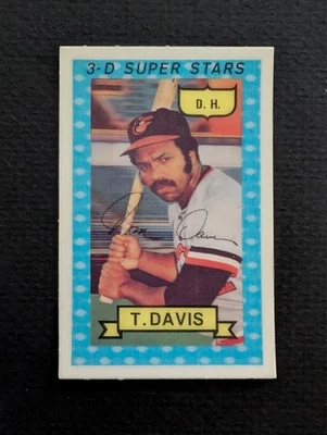 1974 Kellogg's 3-D Super Stars #43 Tommy Davis Baltimore Orioles EX/NM No Cracks - Image 1 of 2