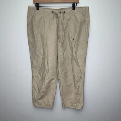 Pantalón capri mujer Columbia beige algodón nailon cordón talla grande Foto 1 de 4